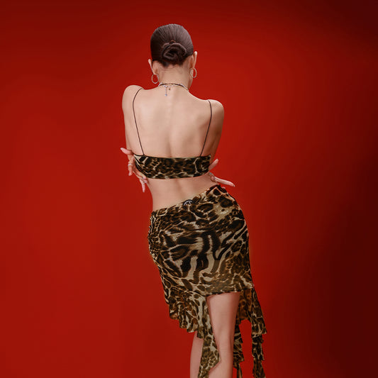 Abito sottoveste vintage con stampa leopardata DS008+DX2052