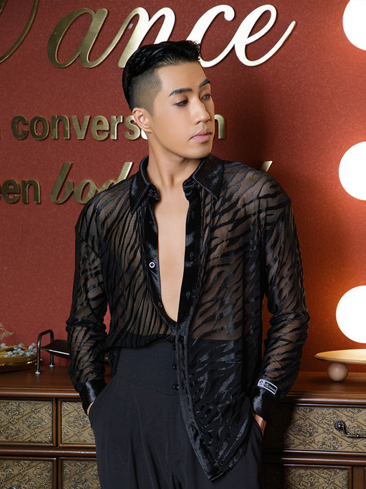 Camicia con stampa zebra tridimensionale MA1239